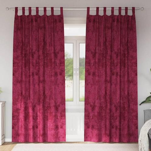 vidaXL Gordijn met gordijnen 2 pcs Wijnrood 260 x 140 cm, Huis en Inrichting, Stoffering | Gordijnen en Lamellen, Nieuw, Verzenden