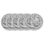 Royaume-Uni. 5 x 1 oz 2024 £2 GBP Silver Saint George &, Postzegels en Munten, Edelmetalen en Baren