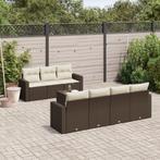 vidaXL 8-delige Loungeset met kussens poly rattan bruin, Tuin en Terras, Verzenden, Nieuw