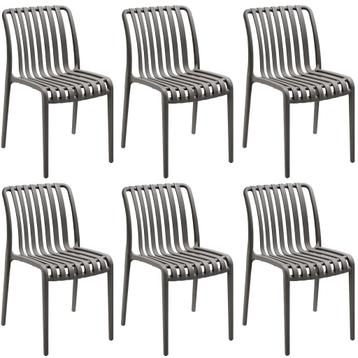 tectake Tuinstoelen Alcudia, weerbestendig, stapelbaar - ant, Verzenden