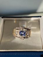 Ring - 18 karaat Geel goud Spinel - Diamant - Oude ring, Handtassen en Accessoires, Ringen, Nieuw