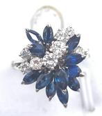 Cocktailring - 18 karaat Witgoud - 2.20ct. tw. Saffier -, Handtassen en Accessoires, Antieke sieraden