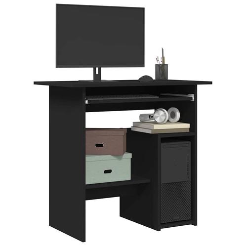 vidaXL Bureau 80x45x74 cm bewerkt hout zwart, Huis en Inrichting, Bureaus, Nieuw, Verzenden