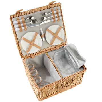 tectake Picknickmand Föhr voor 4 personen, met koelvak & acc beschikbaar voor biedingen