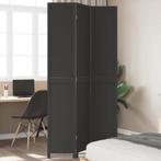vidaXL Kamerscherm met 3 panelen massief paulowniahout zwart, Verzenden, Nieuw