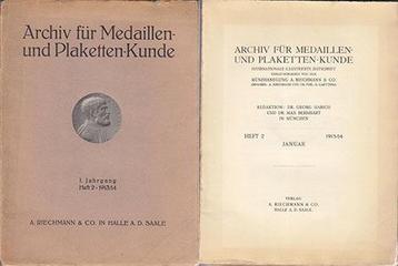 1913 medaille en Thematik Archiv fuer Medallen- en Plaket... beschikbaar voor biedingen