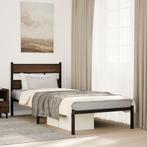 vidaXL Bedframe met hoofdbord zonder matras bruin eiken, Huis en Inrichting, Verzenden, Nieuw