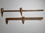 Paire de trusquins anciens, outils de traçage réglables,