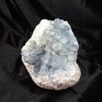 celestine Kristallen op matrix - Hoogte: 15.5 cm - Breedte:, Verzamelen, Mineralen en Fossielen
