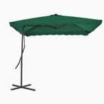 vidaXL Parasol met stalen paal 250x250 cm groen, Tuin en Terras, Verzenden, Nieuw