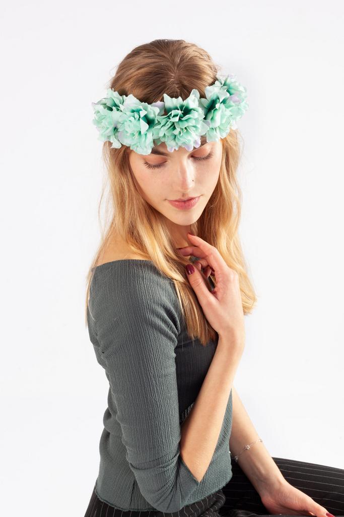 Bloemenkrans Haar Hibiscus Hawaii Mintgroen Bloemen Haarband, Kleding | Dames, Carnavalskleding en Feestkleding, Nieuw, Ophalen of Verzenden