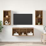 vidaXL TV Kast Set 3 pcs Oud hout 37 x 37 x 107 cm Bewerkt, Verzenden, Nieuw