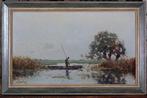 Jan Simon Knikker (1889–1957) - Rivierlandschap met Bootje