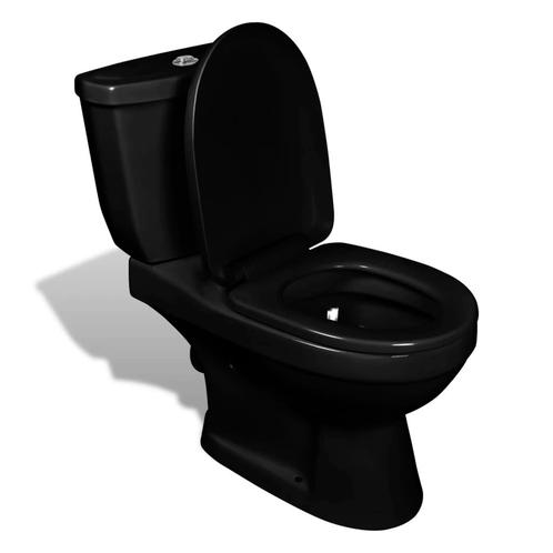 vidaXL Toilet met stortbak zwart, Doe-het-zelf en Bouw, Sanitair, Nieuw, Verzenden