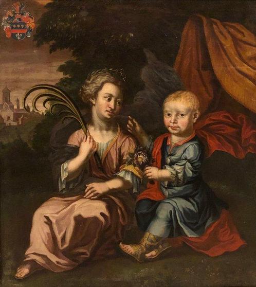 Scuola Toscana (c. 1640) - Il Giovane Sovrano aiutato dalla, Antiek en Kunst, Kunst | Schilderijen | Klassiek