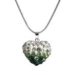 Fako Bijoux® - Ketting - Disco Dots - Hart Duo - Groen, Verzenden, Nieuw