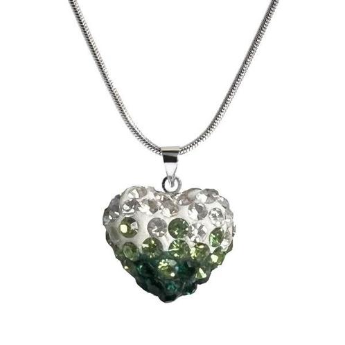 Fako Bijoux® - Ketting - Disco Dots - Hart Duo - Groen, Handtassen en Accessoires, Kettingen, Verzenden