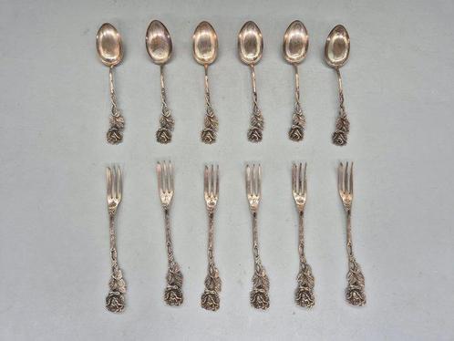 Hildesheimer Rose - Antikes Silberbesteck aus 835er Silber -, Antiek en Kunst, Antiek | Zilver en Goud