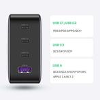100W Stekkerlader - Quad Port PD / Quick Charge 3.0 - GaN, Telecommunicatie, Mobiele telefoons | Batterijen en Accu's, Verzenden