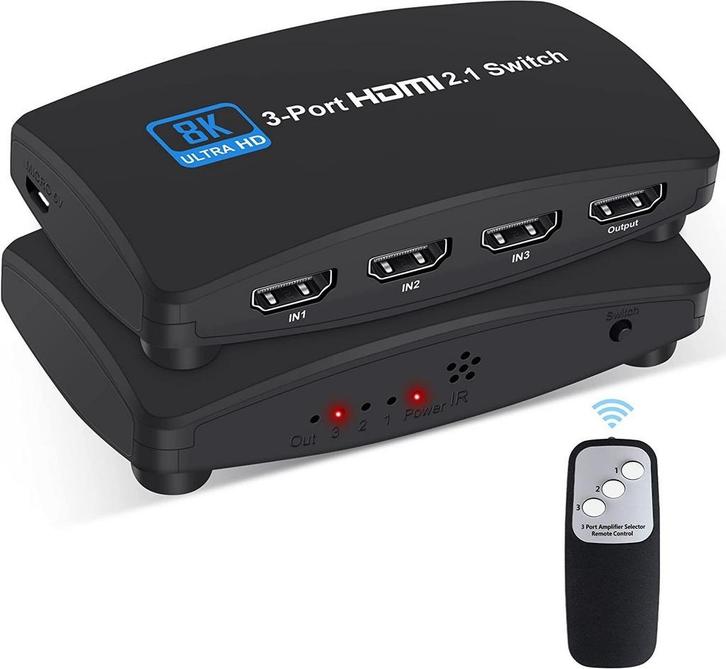 DrPhone HS7 8K@60Hz HDMI 2.1 Switch - HDMI Switch 3 IN 1 OUT, Audio, Tv en Foto, Audiokabels en Televisiekabels, Nieuw, Verzenden