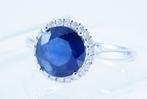 Zonder Minimumprijs - Ring Platina - 3.42ct. tw. Saffier -, Handtassen en Accessoires, Ringen, Nieuw