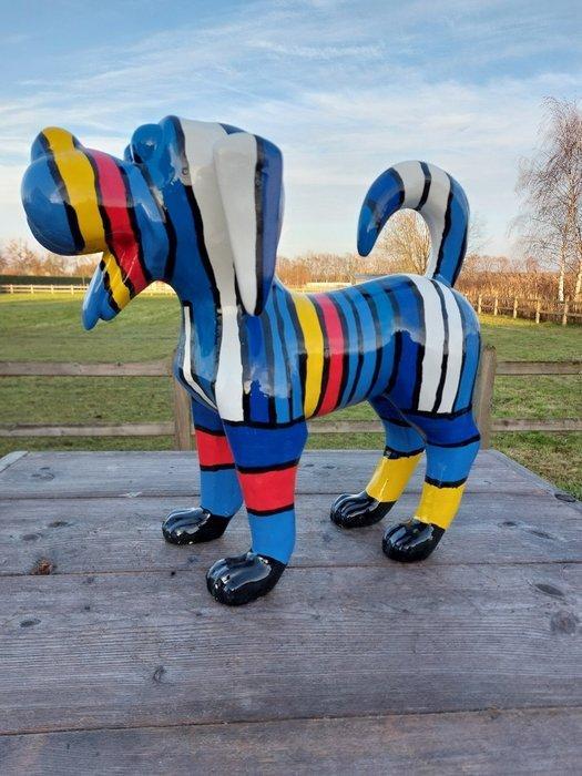 Beeld, Standing Cartoon dog white - 40 cm - polyresin, Antiek en Kunst, Curiosa en Brocante