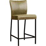 Set van 10 Leren barkrukken Revolt laag - Vintage Olive, Ophalen of Verzenden