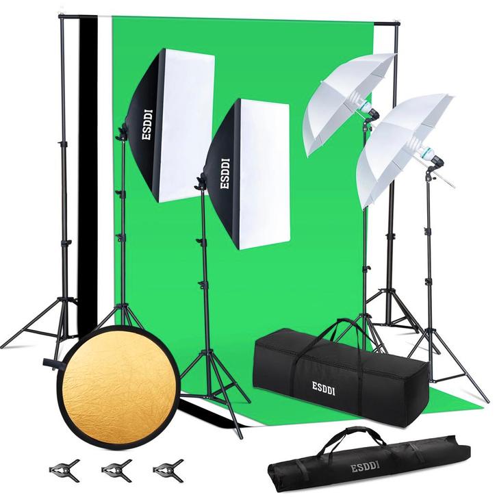 ESDDI Softbox Studiolamp PS055 - 5 x 85 W LED Continu Fotost, Huis en Inrichting, Lampen | Overige, Verzenden