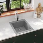 vidaXL Spoelbak opbouw enkele bak graniet grijs, Huis en Inrichting, Keuken | Keukenelementen, Verzenden, Nieuw