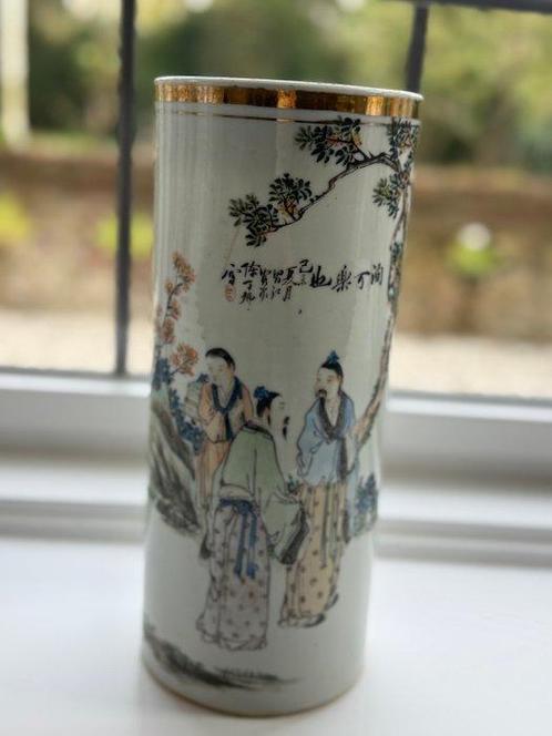 Vase porte-chapeau en famille rose chinois antique -, Antiek en Kunst, Antiek | Overige Antiek