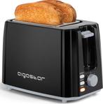 Broodrooster - Toaster - 2 sleuven - 750W - Zwart •, Verzenden