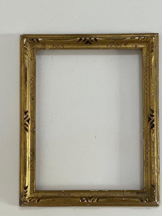 Lijst - Hout, goudblad - lijst met bladgoud, Antiek en Kunst, Antiek | Overige Antiek