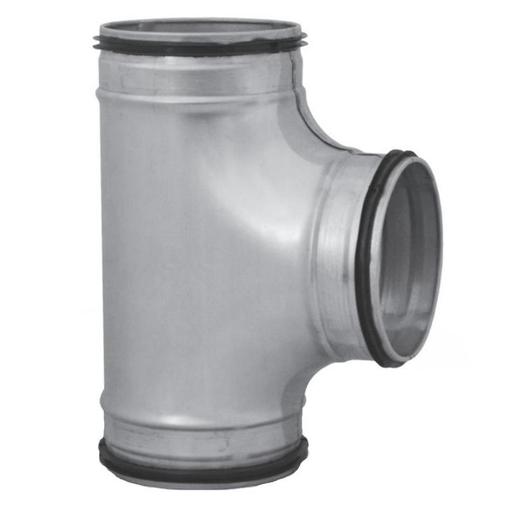 T-stuk 90º met afdichtingsrubber Ø 125mm - Ø 125mm - Ø 125mm, Doe-het-zelf en Bouw, Ventilatie en Afzuiging, Nieuw, Verzenden