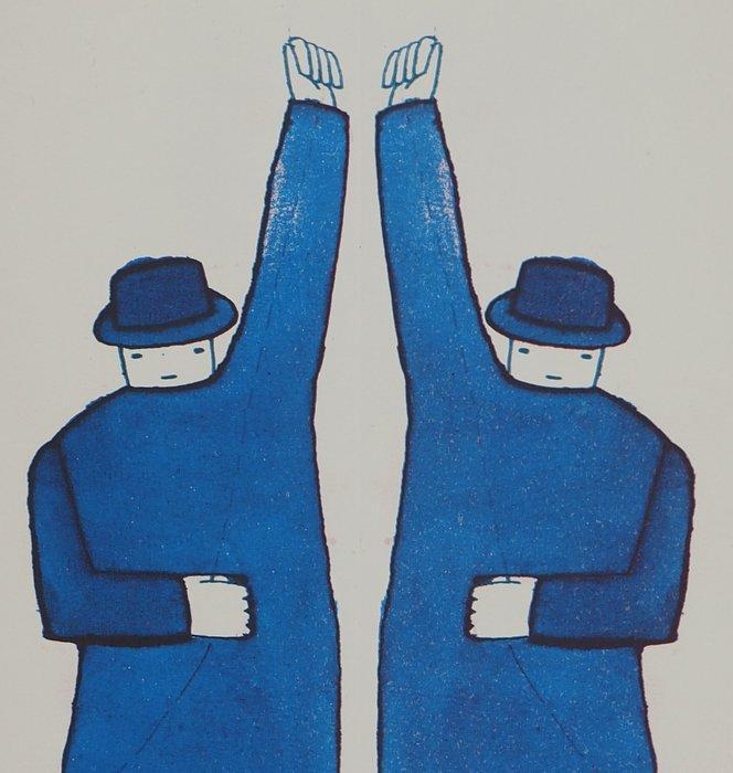 Jean-Michel Folon (1934-2005) - Homme et son double, Antiek en Kunst, Antiek | Overige Antiek