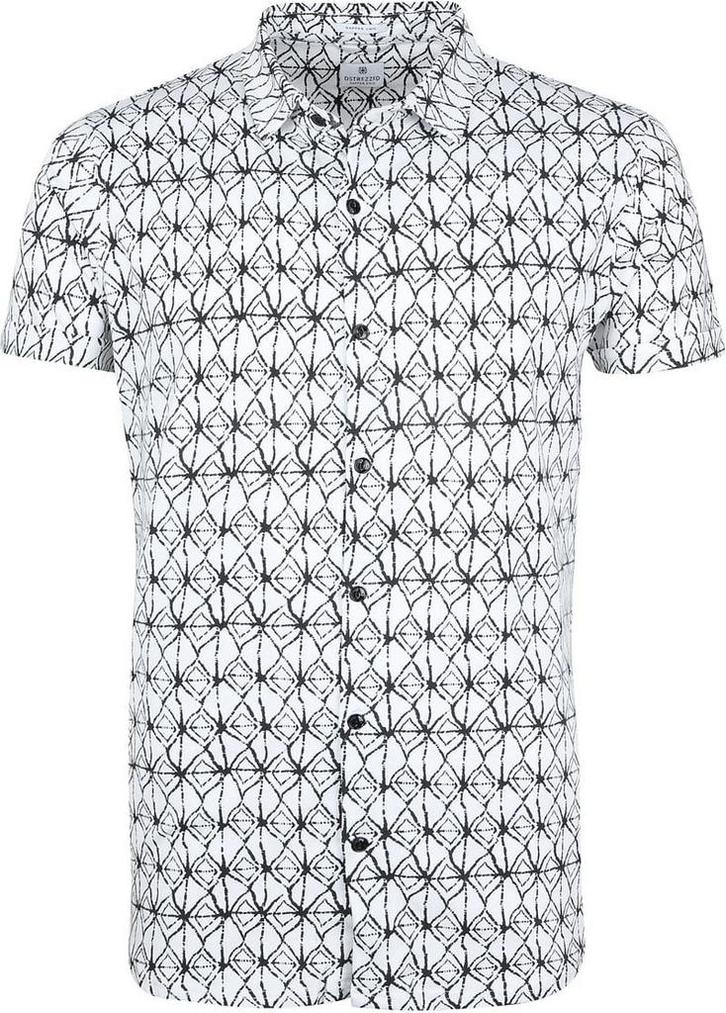 Dstrezzed Hemd Wit Print maat M Heren, Kleding | Heren, Merkkleding | Overhemden, Zwart, Nieuw, Halswijdte 39/40 (M), Verzenden