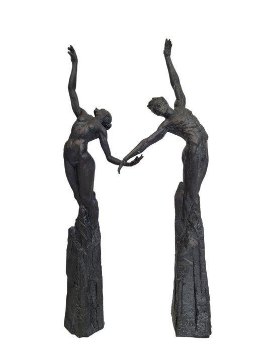 Beeldje - Man en vrouw - 53 cm (2) - Hars, Antiek en Kunst, Kunst | Designobjecten