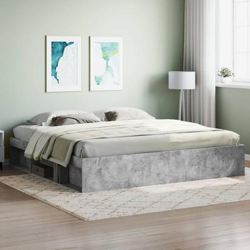 vidaXL Bedframe betongrijs 200x200 cm, Huis en Inrichting, Slaapkamer | Bedden, Nieuw, Verzenden