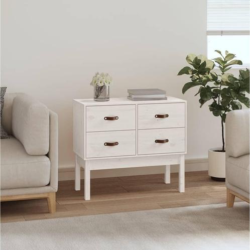 vidaXL Armoire console Blanc 90x40x78 cm Bois de pin, Maison & Meubles, Armoires | Dressoirs, Neuf, Envoi