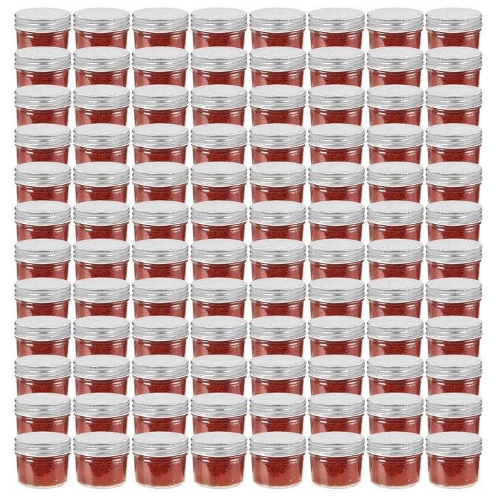 vidaXL Jampotten met zilverkleurige deksels 96 st 110 ml, Huis en Inrichting, Keuken | Potten en Pannen, Nieuw, Verzenden