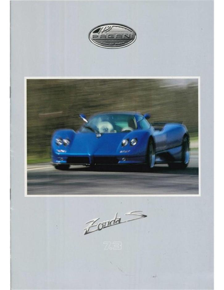 2002 PAGANI ZONDA S 7.3 BROCHURE ENGELS, Boeken, Auto's | Folders en Tijdschriften