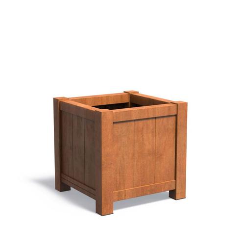 Cortenstaal plantenbak York 80x80x80cm - Met bodem, Tuin en Terras, Bloembakken en Plantenbakken, 60 cm of meer, 60 tot 100 cm