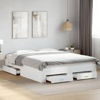 vidaXL Bedframe met lades bewerkt hout wit 160x200 cm, Huis en Inrichting, Slaapkamer | Bedden, Verzenden, Nieuw