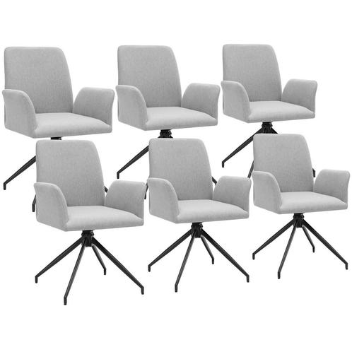tectake Draaibare fauteuil Daya, gestoffeerd - lichtgrijs, S, Huis en Inrichting, Stoelen, Verzenden