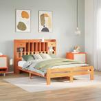 vidaXL Bed met boekenkast zonder matras grenenhout wasbruin, Huis en Inrichting, Slaapkamer | Bedden, Verzenden, Nieuw
