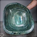 Natuurlijke gestreepte olijfjaspis kom kunstwerk van de, Verzamelen, Mineralen en Fossielen