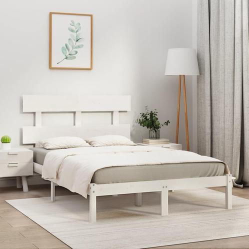 vidaXL Bedframe massief hout wit 180x200 cm, Huis en Inrichting, Slaapkamer | Bedden, Nieuw, Verzenden