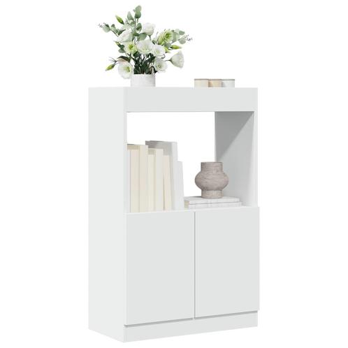 vidaXL Hoge kast 63x33x100 cm bewerkt hout wit, Huis en Inrichting, Kasten | Boekenkasten, Nieuw, Verzenden