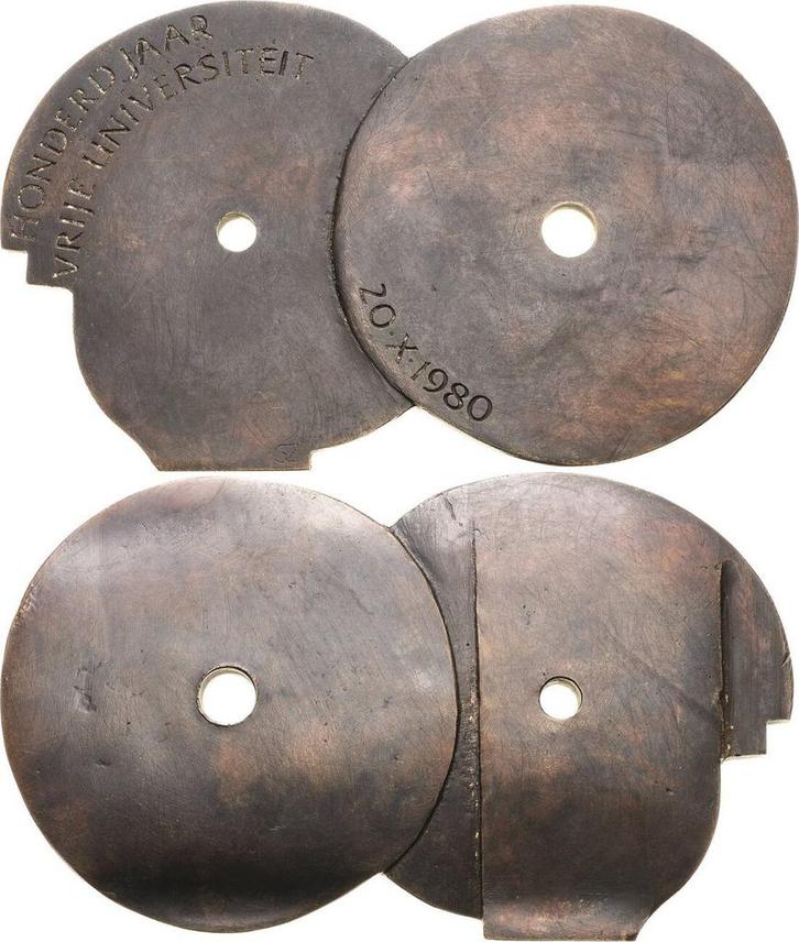 Bronzegussmedaille 1980 Akademien, Schulen, Universitaeten, Postzegels en Munten, Penningen en Medailles, Verzenden
