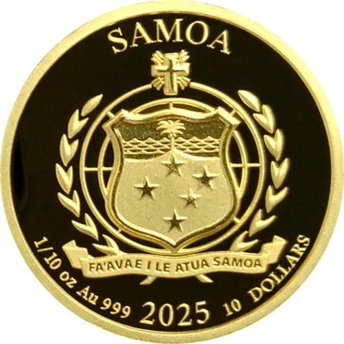 Samoa. 10 Dollars 2025 (3.) Samoa Golden Eagle, 1/10 oz, Postzegels en Munten, Edelmetalen en Baren