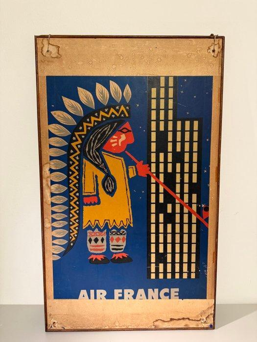 Alitalia Air France - Reclamebord (2) - Hout, Antiek en Kunst, Antiek | Wandborden en Tegels